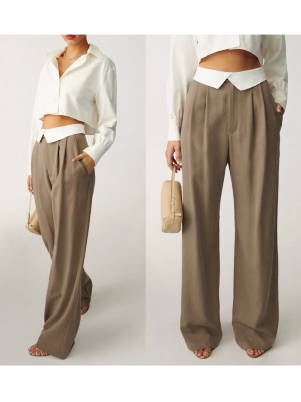 Reformation Stevie wide leg pants brown 8